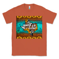 Copper sunflowers cowhide leopard texas map Classic Tee - BarkalooDesign