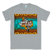 Heather Grey sunflowers cowhide leopard texas map Classic Tee - BarkalooDesign