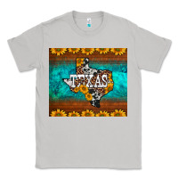 Moon Dust sunflowers cowhide leopard texas map Classic Tee - BarkalooDesign