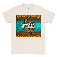 Natural sunflowers cowhide leopard texas map Classic Tee - BarkalooDesign
