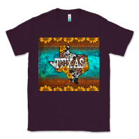 Plum sunflowers cowhide leopard texas map Classic Tee - BarkalooDesign