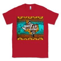 Red sunflowers cowhide leopard texas map Classic Tee - BarkalooDesign