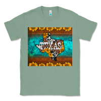 Sage sunflowers cowhide leopard texas map Classic Tee - BarkalooDesign