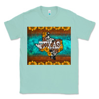 Seafoam sunflowers cowhide leopard texas map Classic Tee - BarkalooDesign