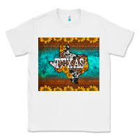 White sunflowers cowhide leopard texas map Classic Tee - BarkalooDesign