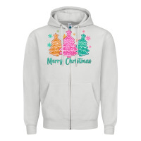 Dove Grey merry christmas glitter trees Zipper Hoodie - MaliasSmallBusiness