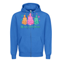 True Royal merry christmas glitter trees Zipper Hoodie - MaliasSmallBusiness