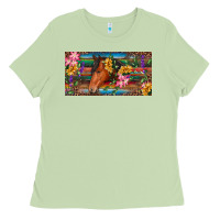 Matcha Brown horse with flowers and leopard Ladies Tee - RanaPortraitStore