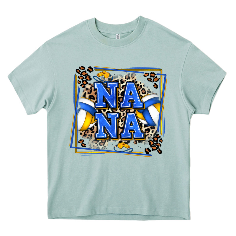 Volleyball Nana With Leopard Heavy Core Tee by Zillion Design Studio | Teevron