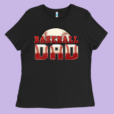 Baseball Dad Ladies Tee Designed By Zillion Design Studio