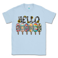 Dusty Blue name vibrant summer greeting with popsicles Classic Tee - CowhideDigitalArt