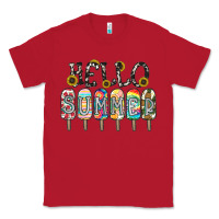 Red name vibrant summer greeting with popsicles Classic Tee - CowhideDigitalArt