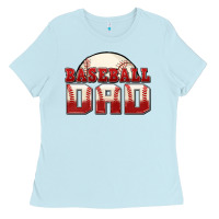 Baby Blue baseball dad Ladies Tee - Zillion Design Studio
