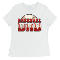 White baseball dad Ladies Tee - Zillion Design Studio