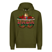 Army Green Papa Premium Hoodie - texasbilliewilder