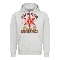 Dove Grey believe in the magic of christmas Zipper Hoodie - MaliasSmallBusiness