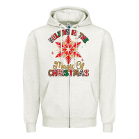 Oatmeal Heather believe in the magic of christmas Zipper Hoodie - MaliasSmallBusiness