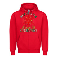 Red believe in the magic of christmas Zipper Hoodie - MaliasSmallBusiness
