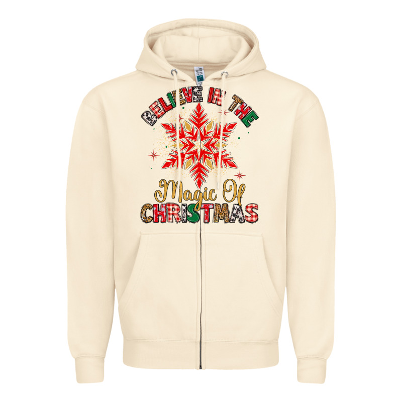 Believe In The Magic Of Christmas Zipper Hoodie by MaliasSmallBusiness | Teevron