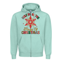 Seafoam believe in the magic of christmas Zipper Hoodie - MaliasSmallBusiness