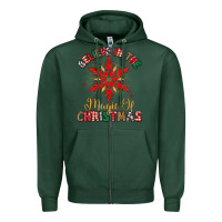 Sports Green believe in the magic of christmas Zipper Hoodie - MaliasSmallBusiness