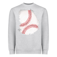 Heather Grey baseball patch Heavyweight Sweatshirt - AdoDesignShop