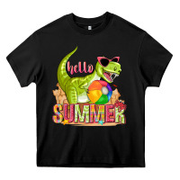 Black hello summer rex Heavy Core Tee - texasbilliewilder