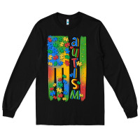 Black autism american flag Long Sleeve Tee - MaliasSmallBusiness