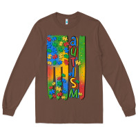 Chestnut autism american flag Long Sleeve Tee - MaliasSmallBusiness