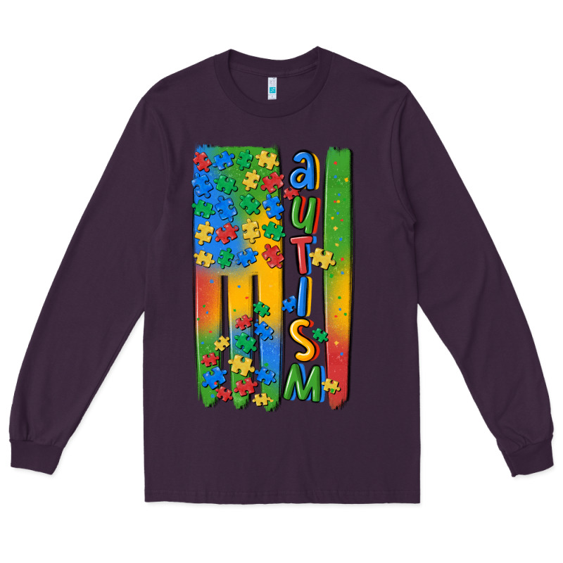 Autism American Flag Long Sleeve Tee by MaliasSmallBusiness | Teevron