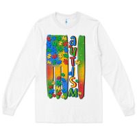 White autism american flag Long Sleeve Tee - MaliasSmallBusiness
