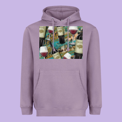 California Wine With Leopard Background Heavyweight Hoodie Designed By Bettercallsaul