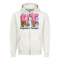 Oatmeal Heather respiratory therapist Zipper Hoodie - MaliasSmallBusiness