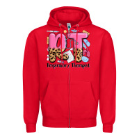 Red respiratory therapist Zipper Hoodie - MaliasSmallBusiness