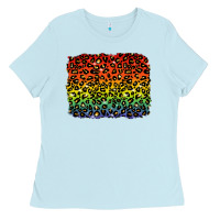 Baby Blue pride leopard background lgbt Ladies Tee - texasbilliewilder