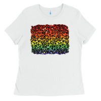 White pride leopard background lgbt Ladies Tee - texasbilliewilder