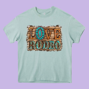 Love Rodeo Gemstone Heavy Core Tee Designed By Ranaportraitstore