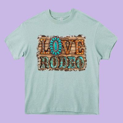Love Rodeo Gemstone Heavy Core Tee Designed By Ranaportraitstore