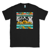 Black sunflower cowhide serape coaster Classic Tee - BarkalooDesign