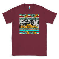 Burgundy sunflower cowhide serape coaster Classic Tee - BarkalooDesign