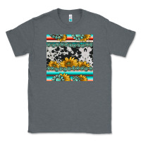 Charcoal Heather sunflower cowhide serape coaster Classic Tee - BarkalooDesign