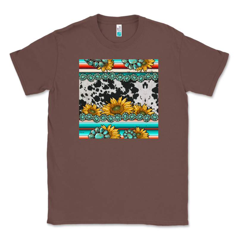 Sunflower Cowhide Serape Coaster Classic Tee by BarkalooDesign | Teevron