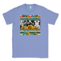 Colony Blue sunflower cowhide serape coaster Classic Tee - BarkalooDesign
