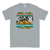 Heather Grey sunflower cowhide serape coaster Classic Tee - BarkalooDesign