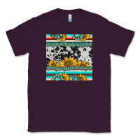 Plum sunflower cowhide serape coaster Classic Tee - BarkalooDesign