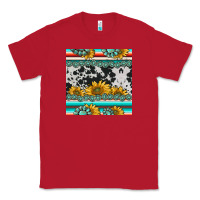Red sunflower cowhide serape coaster Classic Tee - BarkalooDesign