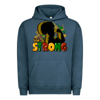 Pigment Midnight Navy She is strong Black History Urban Hoodie - HowdyJamesFarm