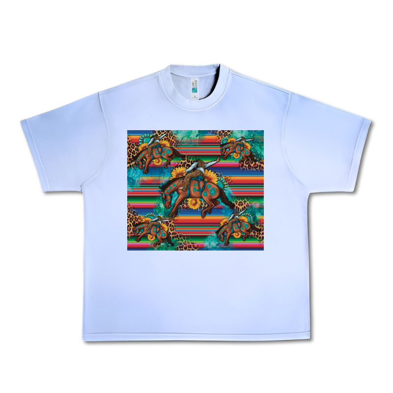 Bucking Bronco Serape Turquoise Urban Heavy Tee by Artiststas | Teevron