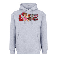 Heather Grey valentine's day cupid sunflowers love Heavyweight Hoodie - RanaPortraitStore