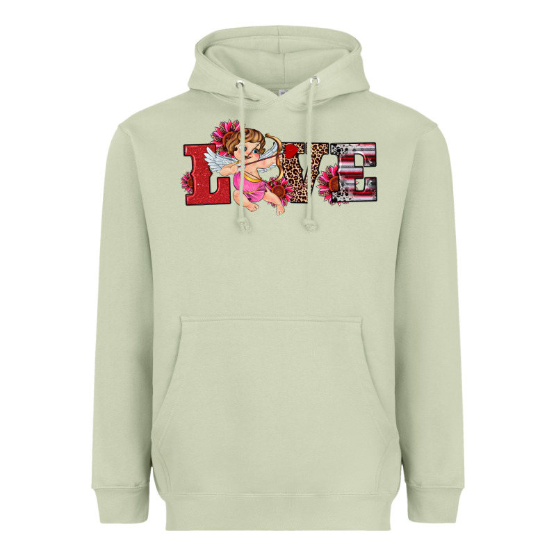 Valentine's Day Cupid Sunflowers Love Heavyweight Hoodie by RanaPortraitStore | Teevron